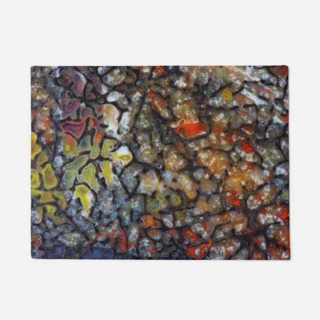 Colourful Dinosaur Bone Doormat (Front)