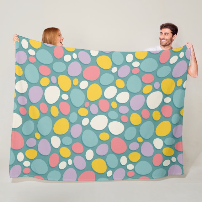 Colourful Dinosaur Eggs Fleece Blanket (In Situ)
