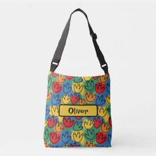 Colourful Dinosaur Footprints Crossbody Bag