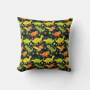 Colourful Dinosaur Pattern Cushion