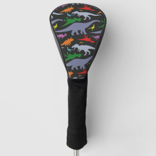 Colourful Dinosaur Pattern (Dark) Golf Head Cover