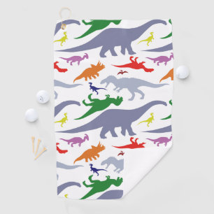 Colourful Dinosaur Pattern (Light) Golf Towel