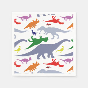 Colourful Dinosaur Pattern (Light) Napkin