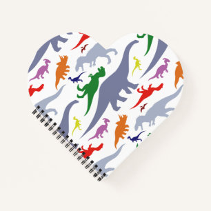Colourful Dinosaur Pattern (Light) Notebook
