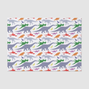 Colourful Dinosaur Pattern (Light) Tissue Paper