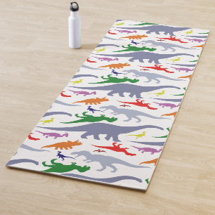 Colourful Dinosaur Pattern (Light) Yoga Mat