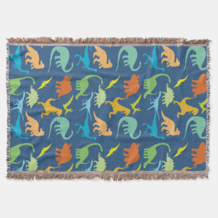 Colourful Dinosaur Pattern Throw Blanket