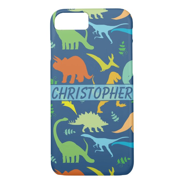 Colourful Dinosaur Pattern to Personalise Case-Mate iPhone Case (Back)