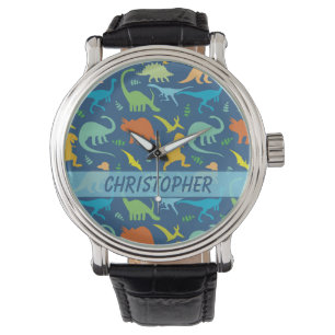 Colourful Dinosaur Pattern to Personalise Watch