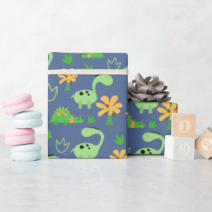 Colourful Dinosaur Pattern  Wrapping Paper