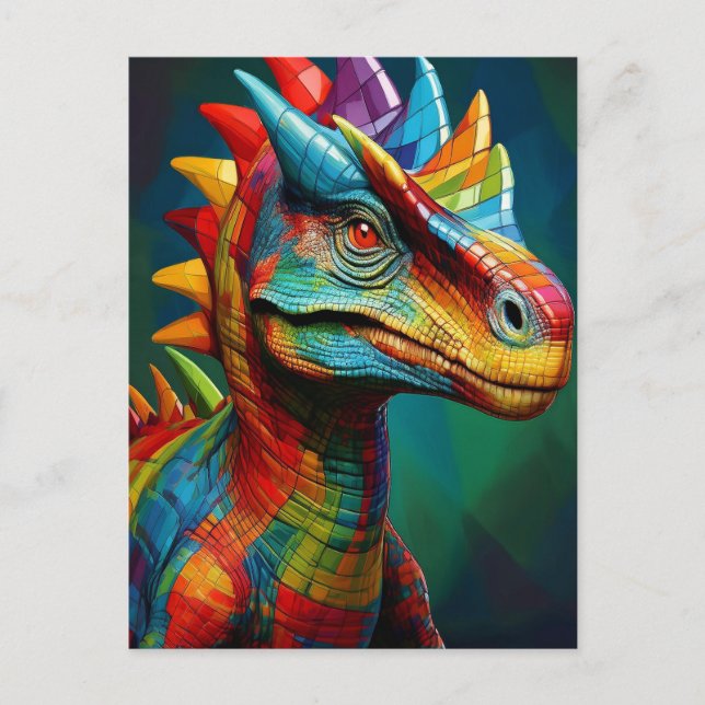 Colourful Dinosaur  Postcard (Front)