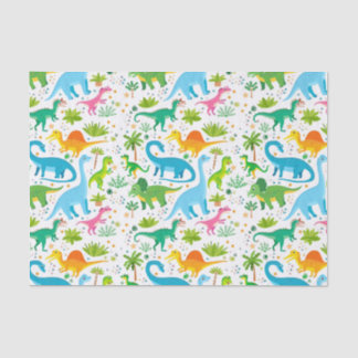Colourful Dinosaur Seamless Pattern, Dinosaur Seam Tissue Paper
