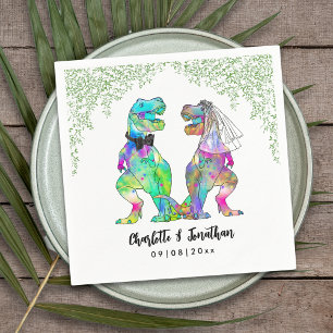Colourful Dinosaur theme Wedding Custom Napkin