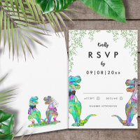 Colourful Dinosaur Theme Wedding Reply