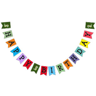 Colourful Dinosaur Themed "Happy Birthday"  Bunting