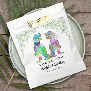 Colourful Dinosaur Themed Wedding Thank You Favour Bags