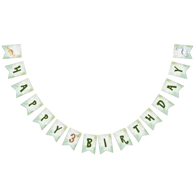 Colourful dinosaur toddler birthday party bunting  (All)