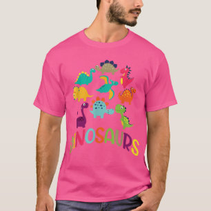 Colourful Dinosaur Types of Dinosaurs Science T-Shirt