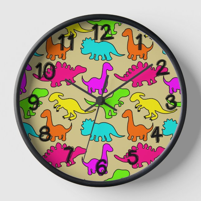 Colourful Dinosaurs Clock (Front)