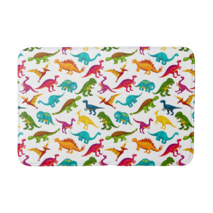 Colourful Dinosaurs Design Bath Mat