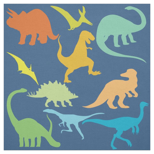 Colourful Dinosaurs Fabric (Swatch)