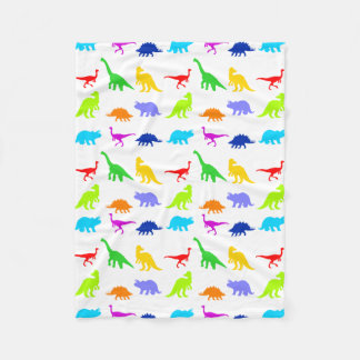 Colourful Dinosaurs Fleece Blanket