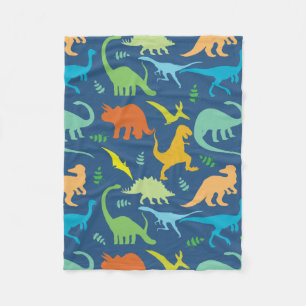 Colourful Dinosaurs Fleece Blanket