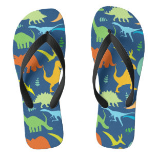 Colourful Dinosaurs Flip Flops