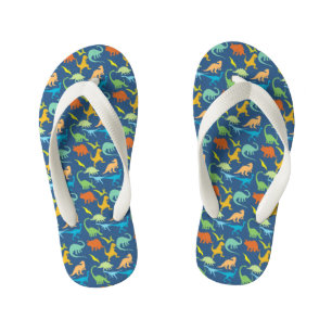Colourful Dinosaurs Kid's Flip Flops