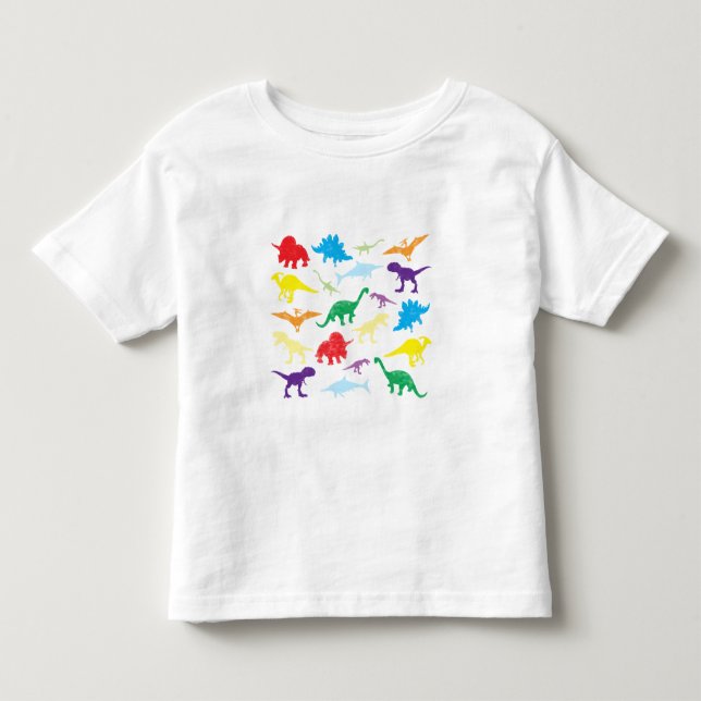 Colourful Dinosaurs Kids Pattern Toddler T-Shirt (Front)