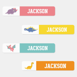 Colourful Dinosaurs Kids Personalised Labels