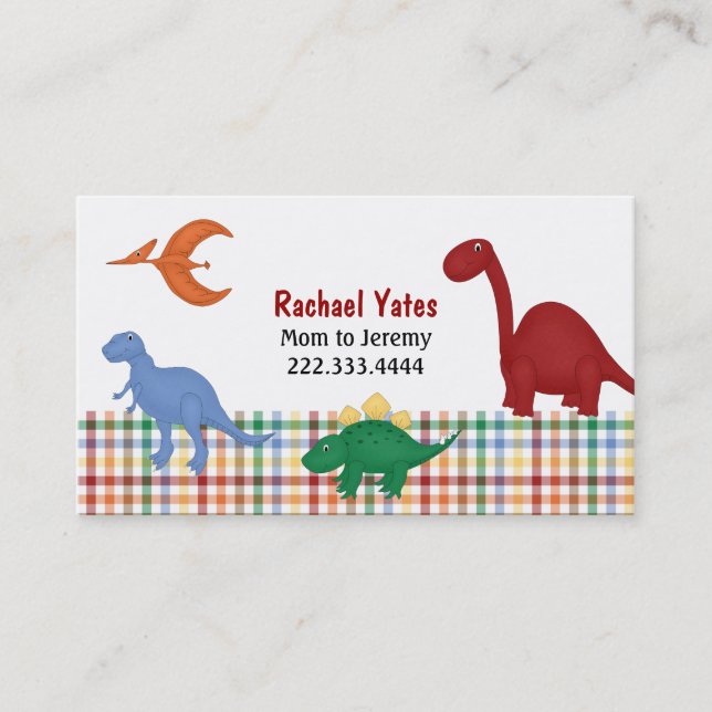 Colourful Dinosaurs Mummy Card (Front)