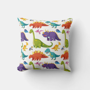 Colourful dinosaurs pattern cushion