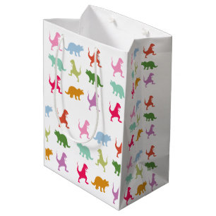 Colourful Dinosaurs  pattern Medium Gift Bag