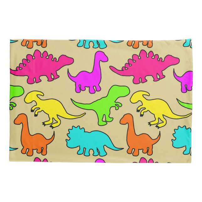 Colourful Dinosaurs Pillowcase (Back)