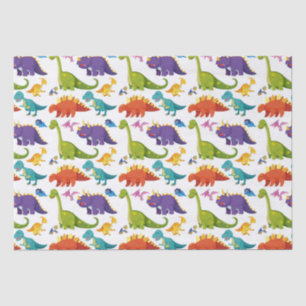 Colourful dinosaurs seamless pattern tissue paper