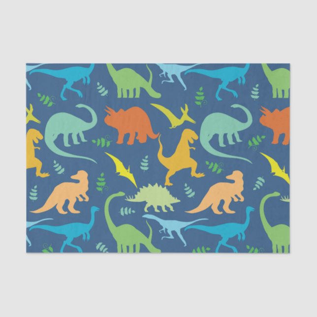 Colourful Dinosaurs Tissue Paper (Front)