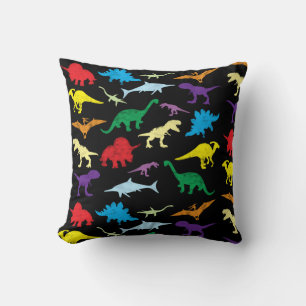 Colourful Dinosaurs Watercolor Kids Pattern Cushion
