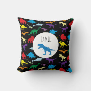 Colourful Dinosaurs Watercolor Kids Pattern  Cushion