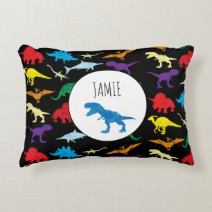 Colourful Dinosaurs Watercolor Kids Pattern Decorative Cushion