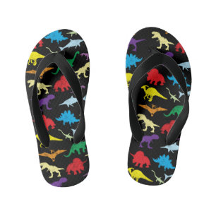 Colourful Dinosaurs Watercolor Kids Pattern Kid's Flip Flops