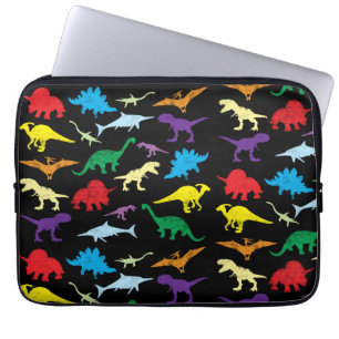 Colourful Dinosaurs Watercolor Kids Pattern Laptop Sleeve