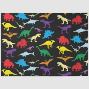 Colourful Dinosaurs Watercolor Kids Pattern  Tissue Paper