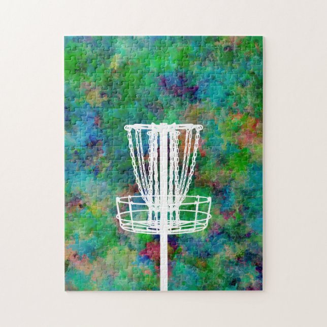 Colourful Disc Golf Basket Jigsaw Puzzle (Vertical)