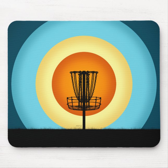 Colourful Disc Golf Basket Mouse Mat (Front)