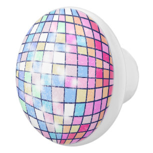 Colourful Disco Ball  Ceramic Knob