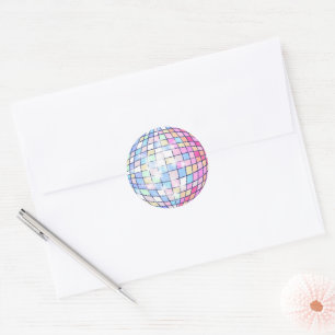 Colourful Disco Ball Classic Round Sticker