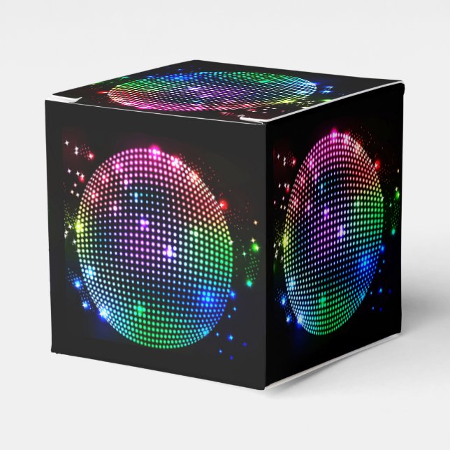 Colourful Disco Ball Gift/Party Favour Box (Front Side)