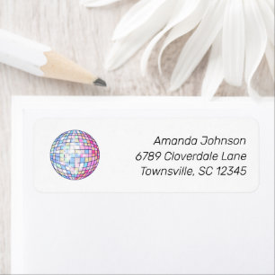 Colourful Disco Ball Return Address Label