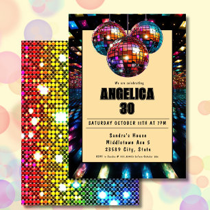 Colourful Disco Birthday Invitation